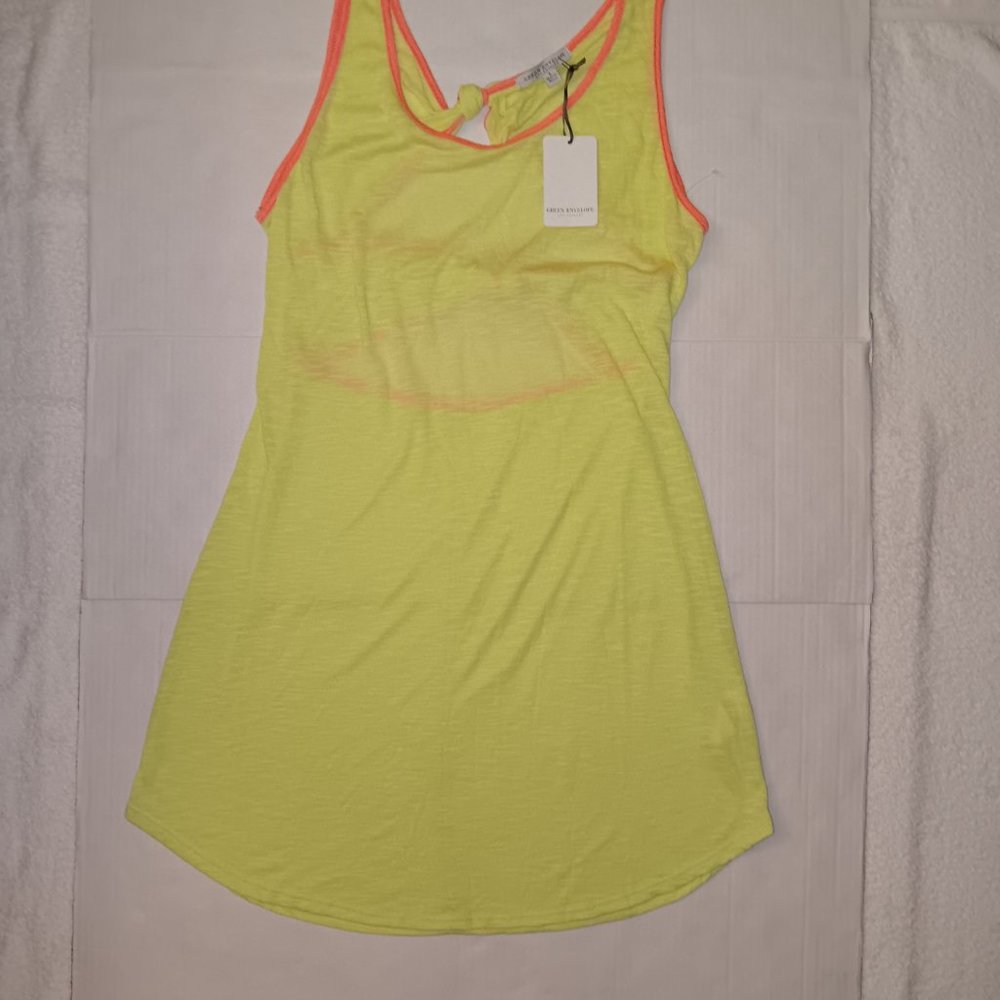 GREEN ENVELOPE KNOTTED PEEKABOO BACK SWIM COVERUP DRESS - Picture 4 of 12